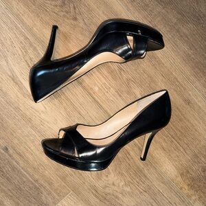 Vintage Marc Fisher Black Peep-Toe Heels Size 10